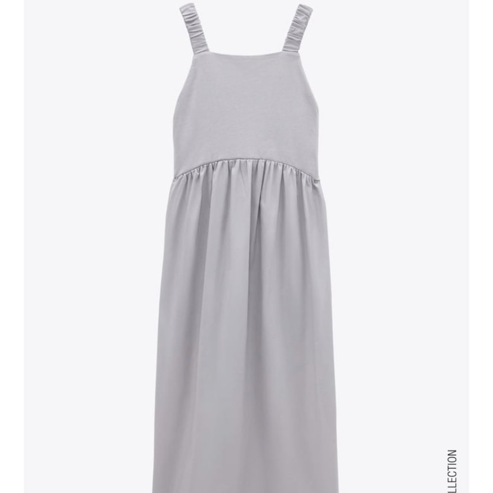 LONG MATCHING DRESS TRF LIGHT GRAY